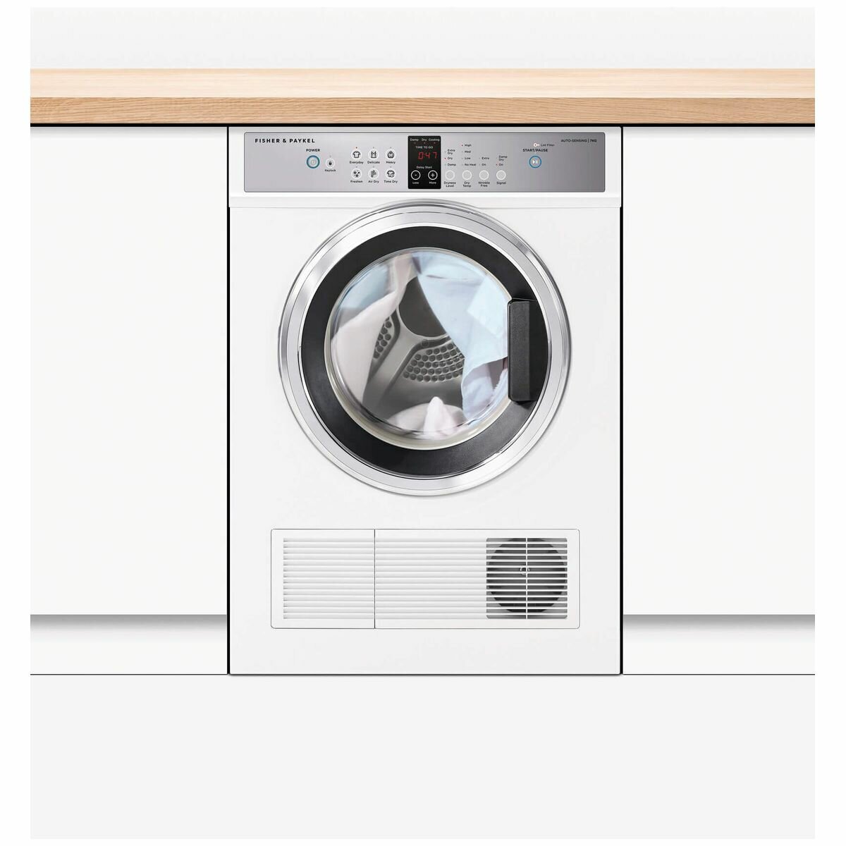 Fisher & Paykel 7kg Vented Dryer - Auto-Sensing, Drying Rack Included, Wall Mountable, White - DE7060G2
