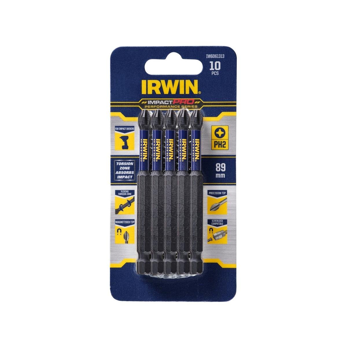 Irwin 89mm PH2 Impact Pro Performance Driver Bits 10 Pack
