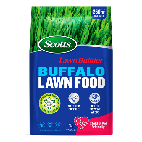 Scotts Lawn Builder Buffalo Lawn Food 4kg - Granular Slow Release, Covers 250m2