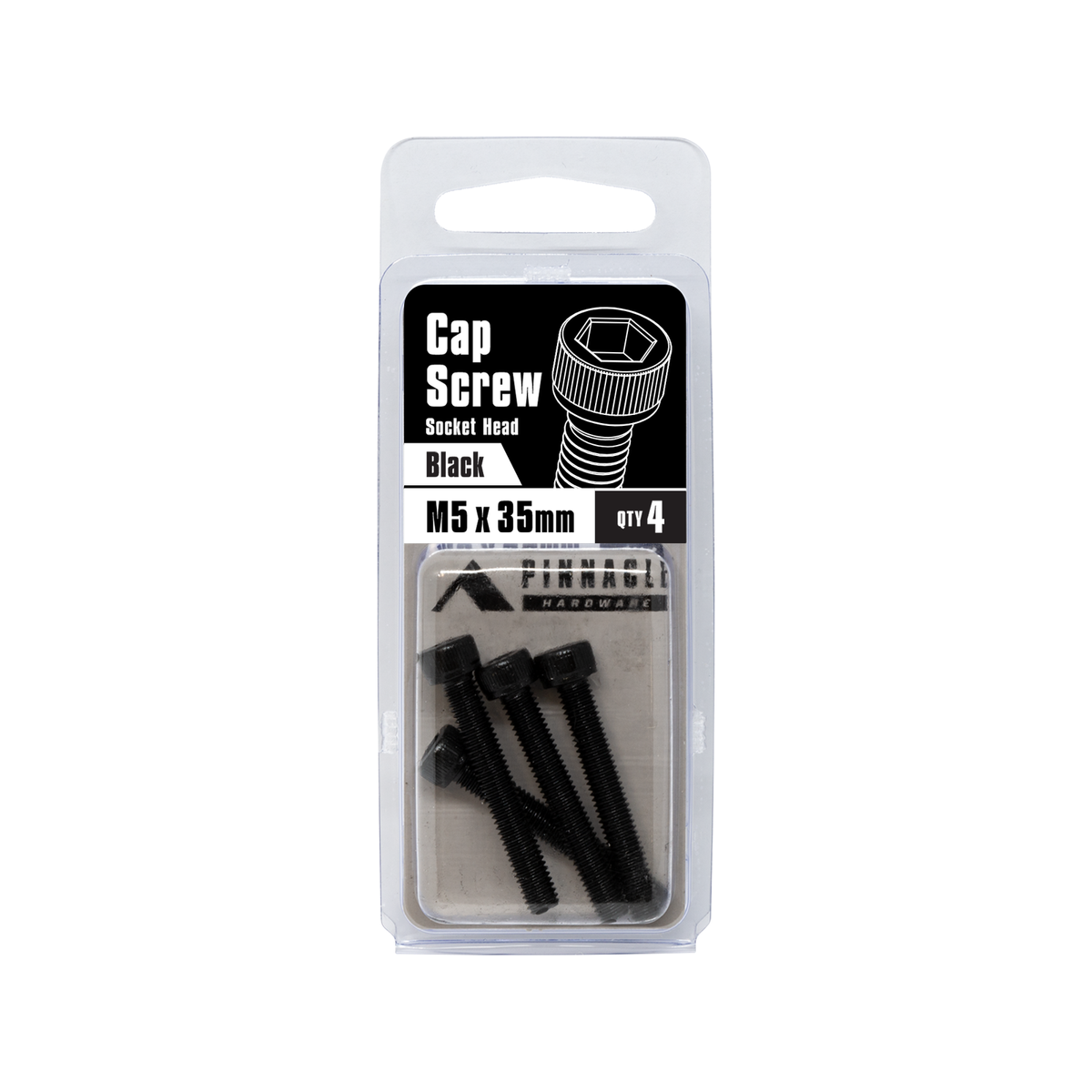 Pinnacle M5 x 35mm Black Oxide Socket Head Cap Screw 4 Pack - SuperSaverAU - view 2