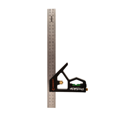 Crescent Lufkin 300mm Aluminium Combination Square, Stainless Steel Rule, Spirit Vial