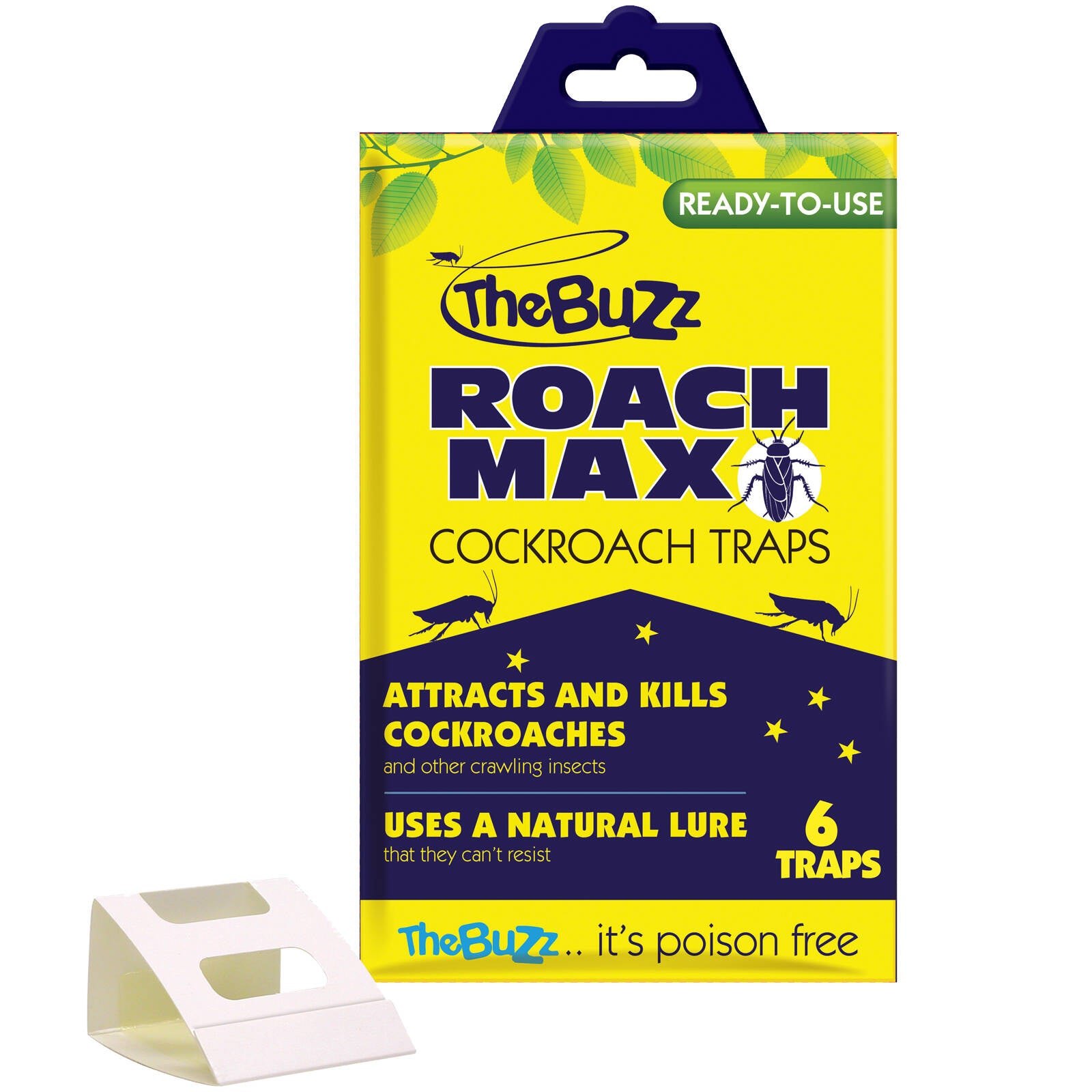 The Buzz Roach Max Cockroach Glue Traps - 6 Pack