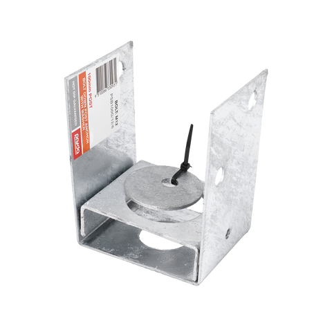 Pryda 100mm M10 Bolt Down Galvanised Steel Full Stirrup Post Anchor with Washer