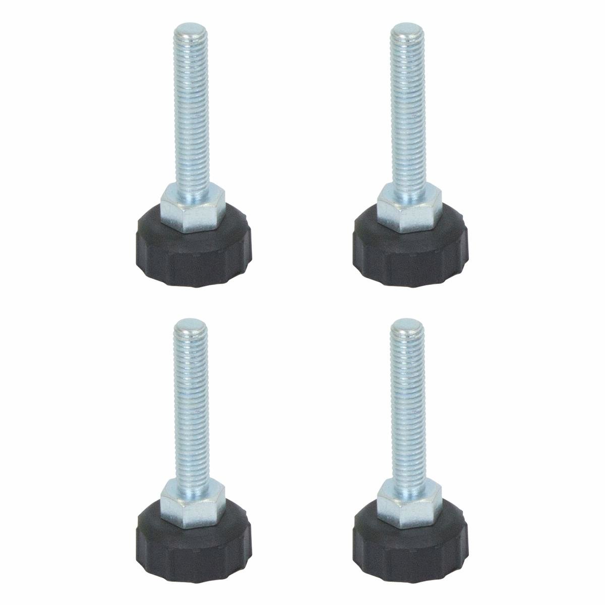 Richmond 50mm x M8 Zinc Plated Fixed Nylon Knob Levelling Foot 4 Pack