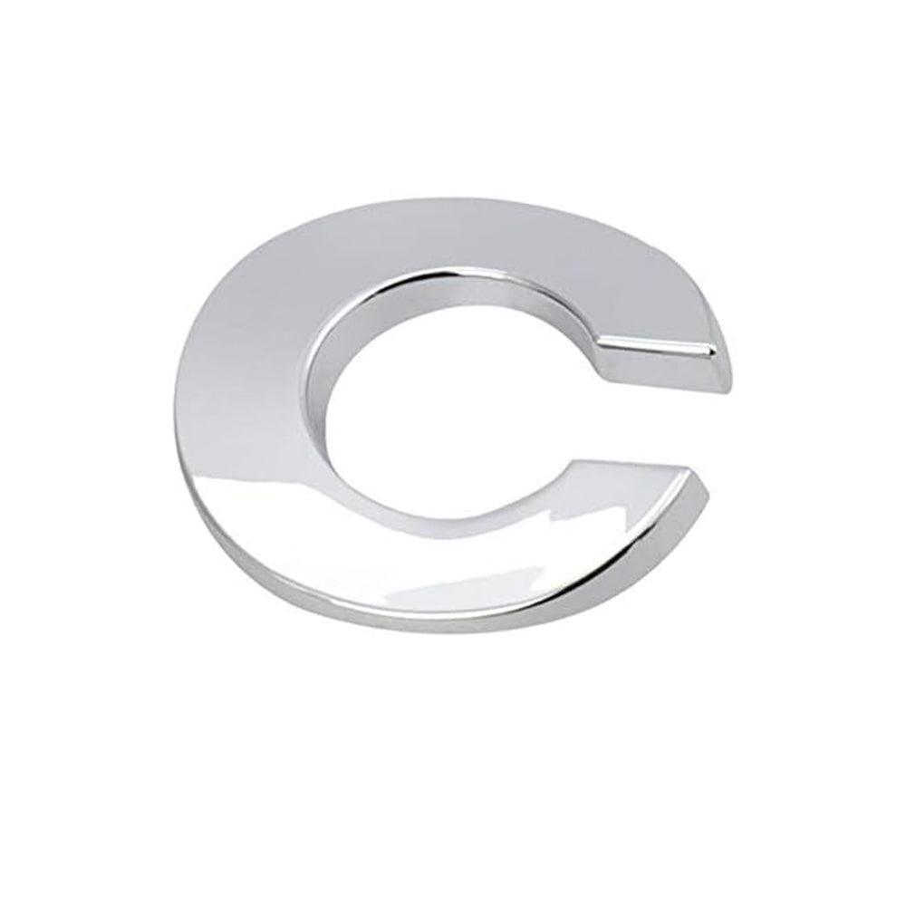 3D Chrome Car Letter Badge Self-Adhesive Emblem - Letter C