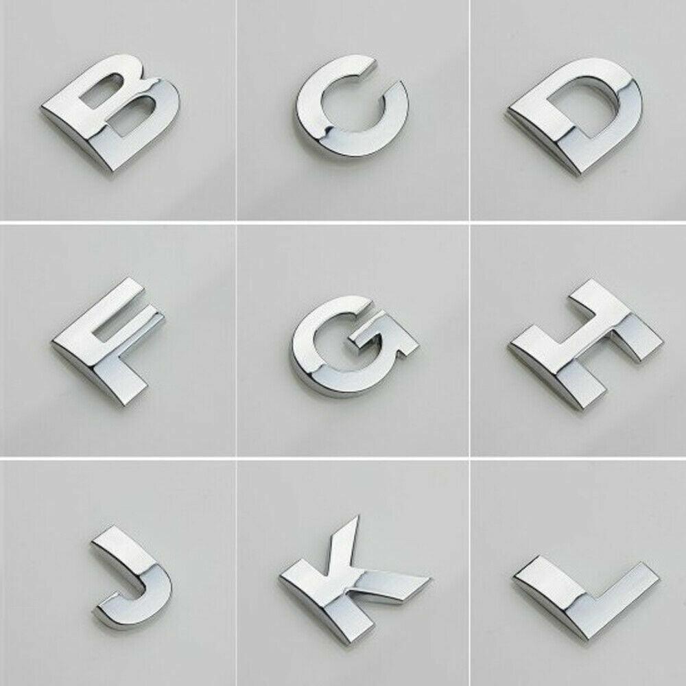 3D Chrome Car Letter Badge Self-Adhesive Emblem - Letter E - view 2