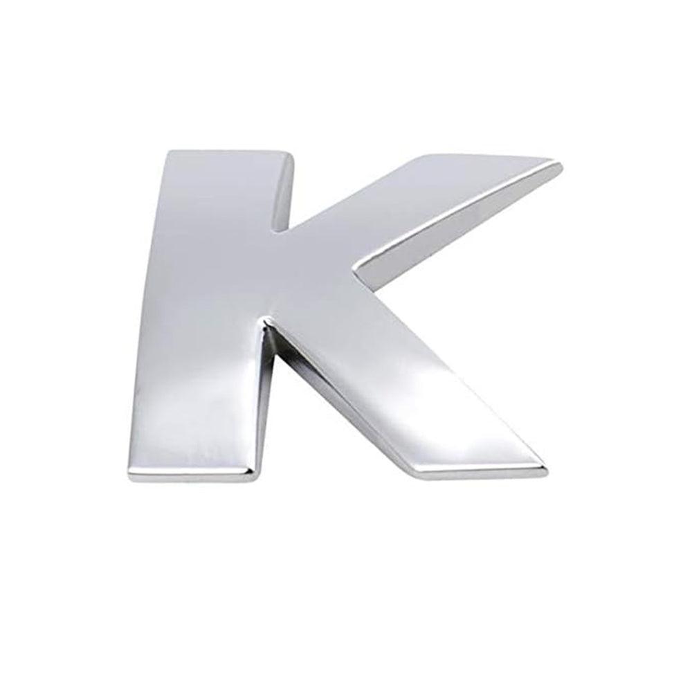 3D Chrome Car Letter Badge Self-Adhesive Emblem - Letter K