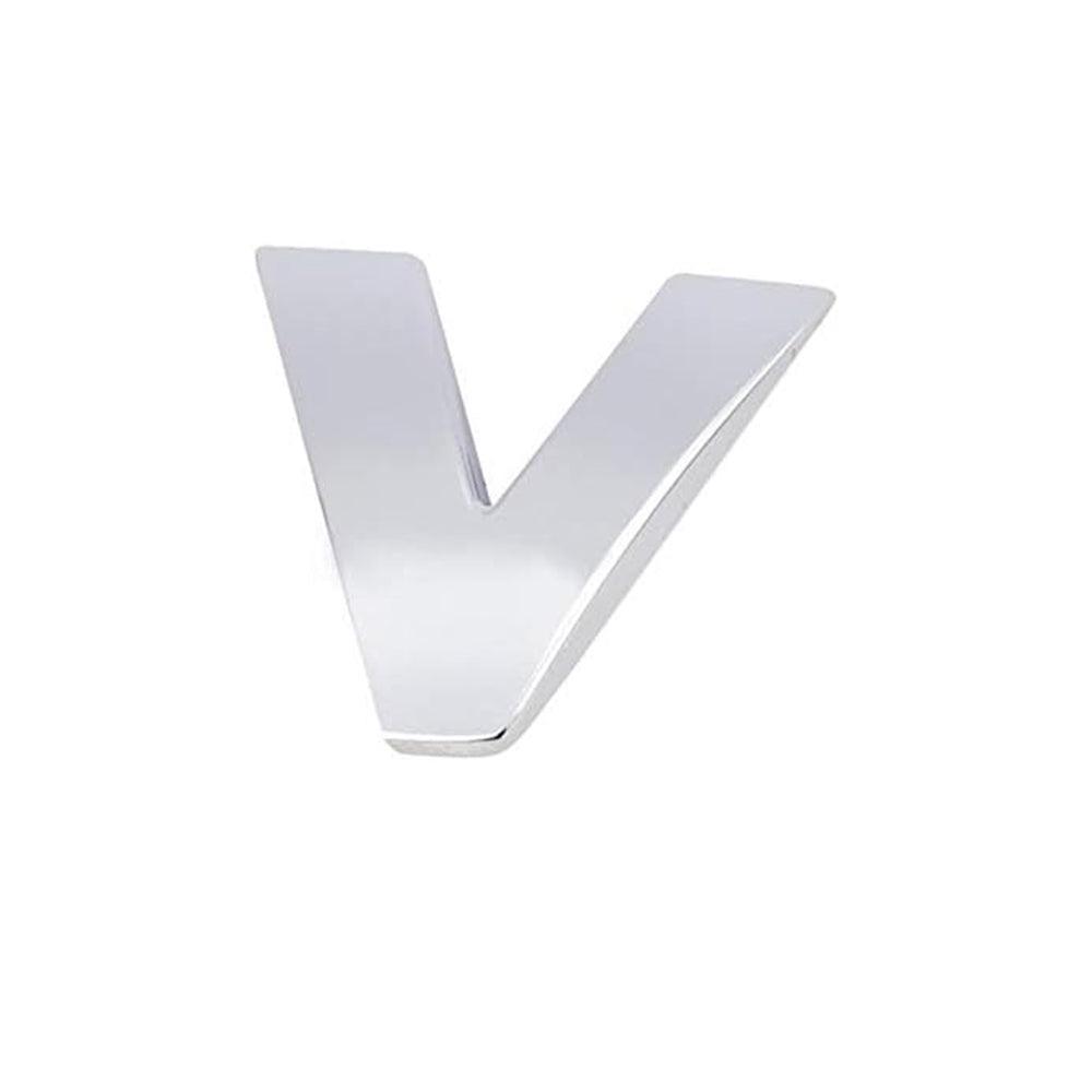 3D Chrome Car Letter Badge Self-Adhesive Emblem - Letter V