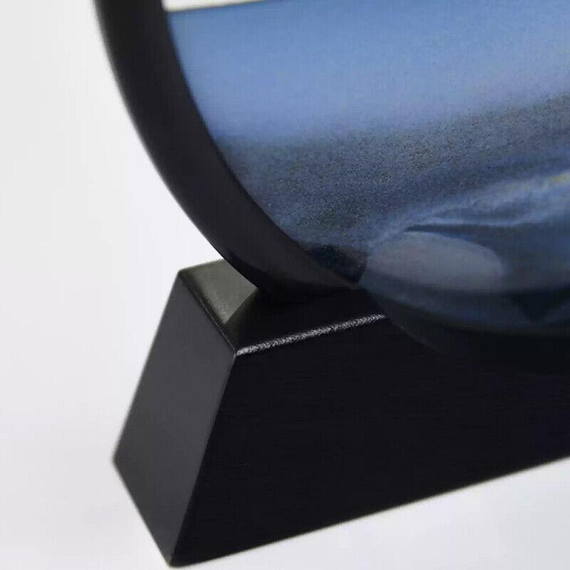 3D Deep Sea Moving Sand Art Picture Round Glass Quicksand Painting - Red - view 12