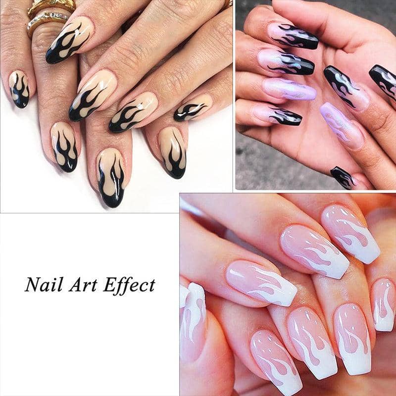 3D Flame Nail Stickers - Gold - view 4