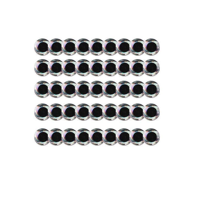 3D Holographic Fishing Lure Eyes - 3 mm, Silver, Pack of 100