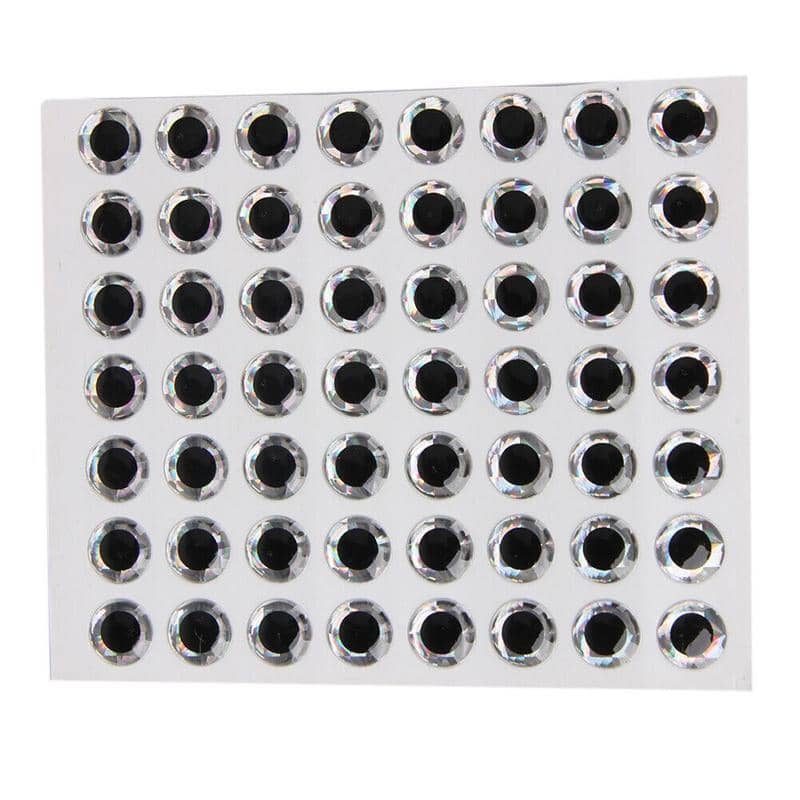 3D Holographic Fishing Lure Eyes - 3 mm, Silver, Pack of 100 - view 4