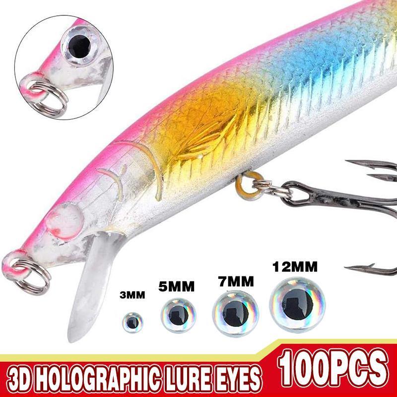 3D Holographic Fishing Lure Eyes - 5 mm, Silver, Pack of 100 - view 2