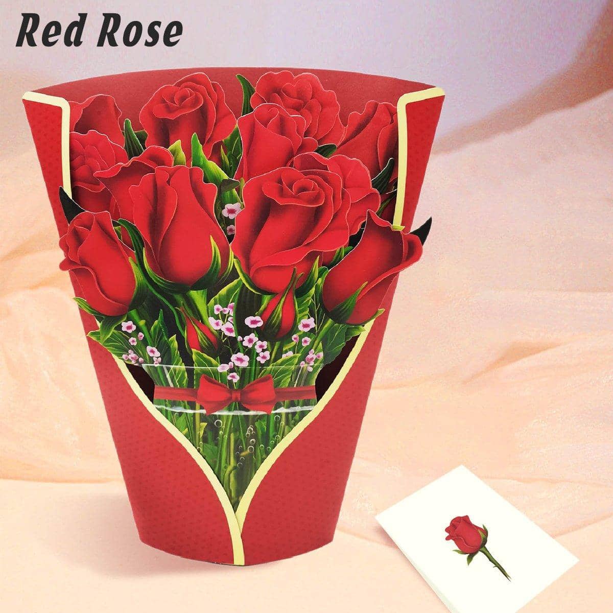 3D Pop-Up Flower Bouquet Greeting Card - Blue Lily - view 5
