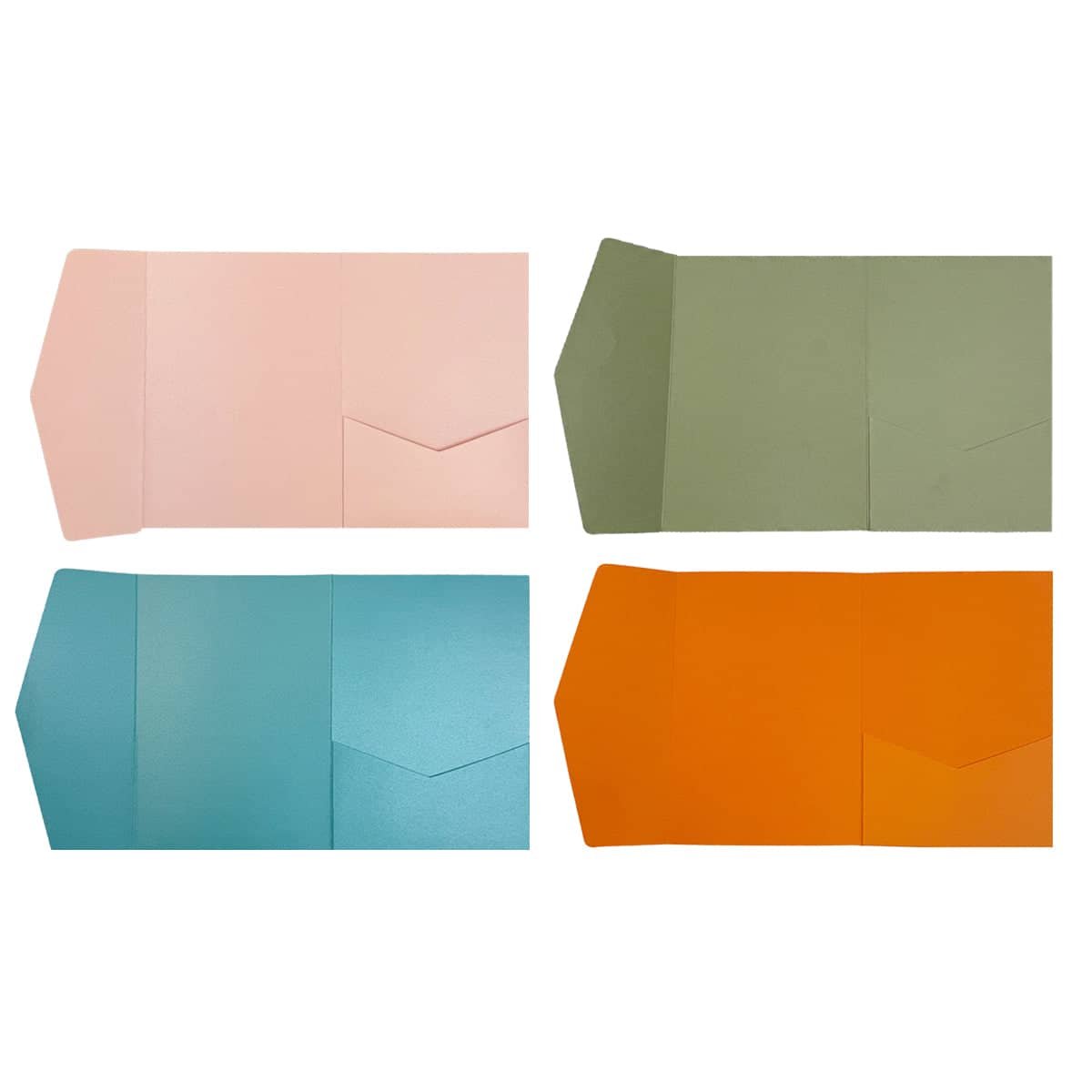 3D Tri-Fold Wedding Invitation Envelopes, Pack of 20 - Orange - view 3