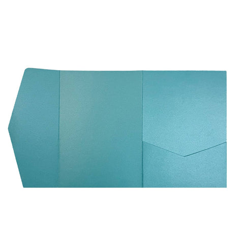 3D Tri-Fold Wedding Invitation Envelopes, Pack of 20 - Teal Blue
