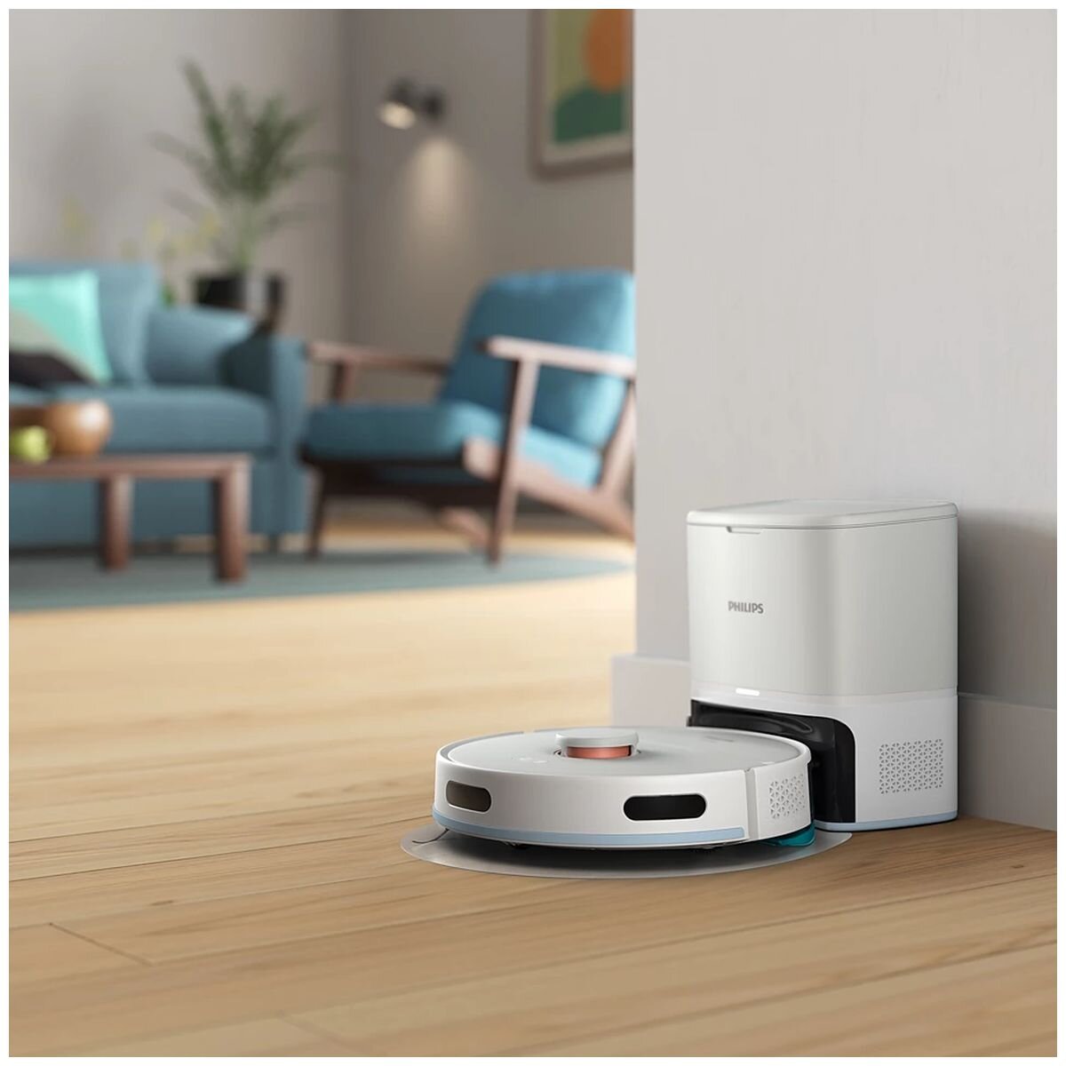 Philips 2000 Series robotic vacuum and mop with auto-empty station - white, 2700 Pa suction - XU2100-20