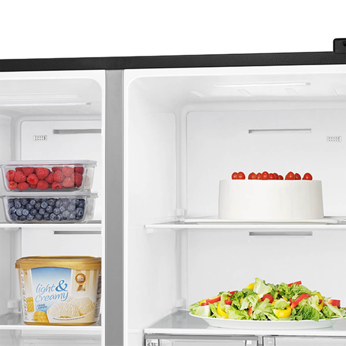 Hisense 632L PureFlat Side by Side Fridge - Black Steel, Non-Plumbed Water and Ice Dispenser - HRSBS633BW