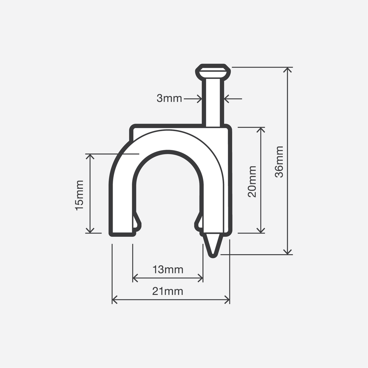 Holman 13mm Saddle Clip with Masonry Nail - 10 Pack