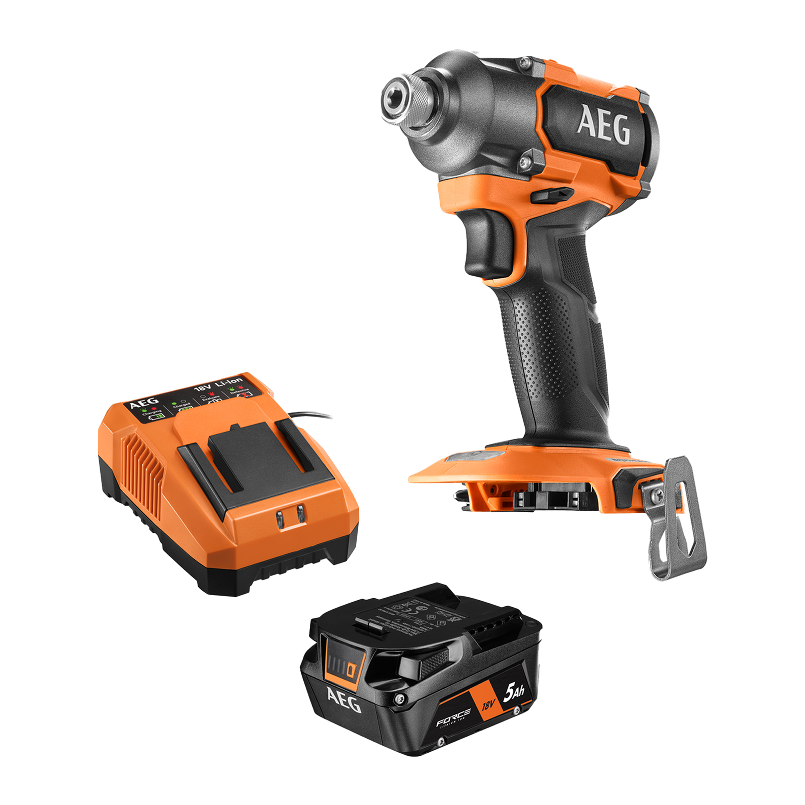 AEG 18V Brushless Cordless Impact Driver Kit A18IDB51 - Battery & Charger
