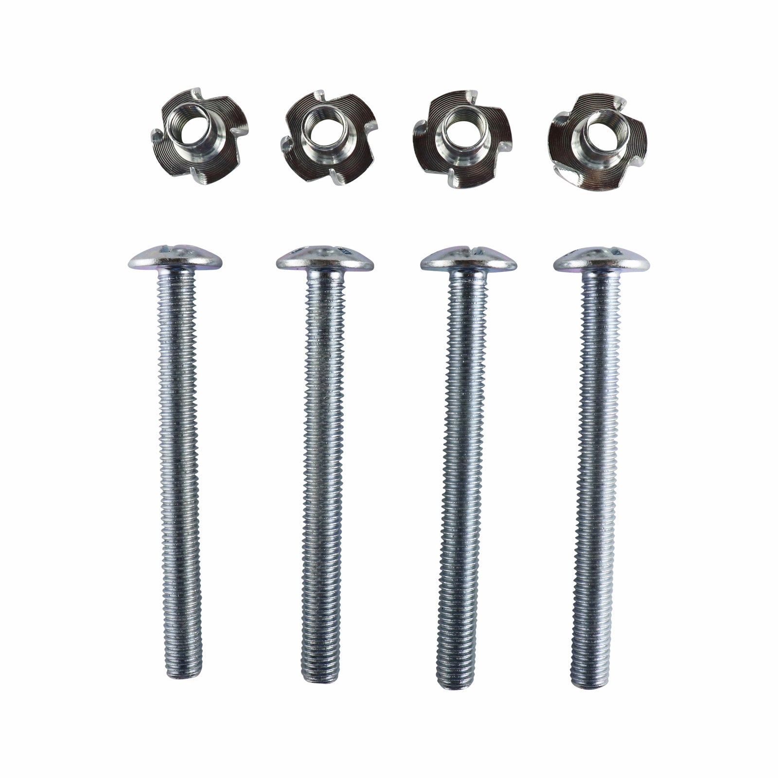 Everhang M10 x 100mm Zinc Plated Tee Nut and Bolt - Steel, 4 Pack