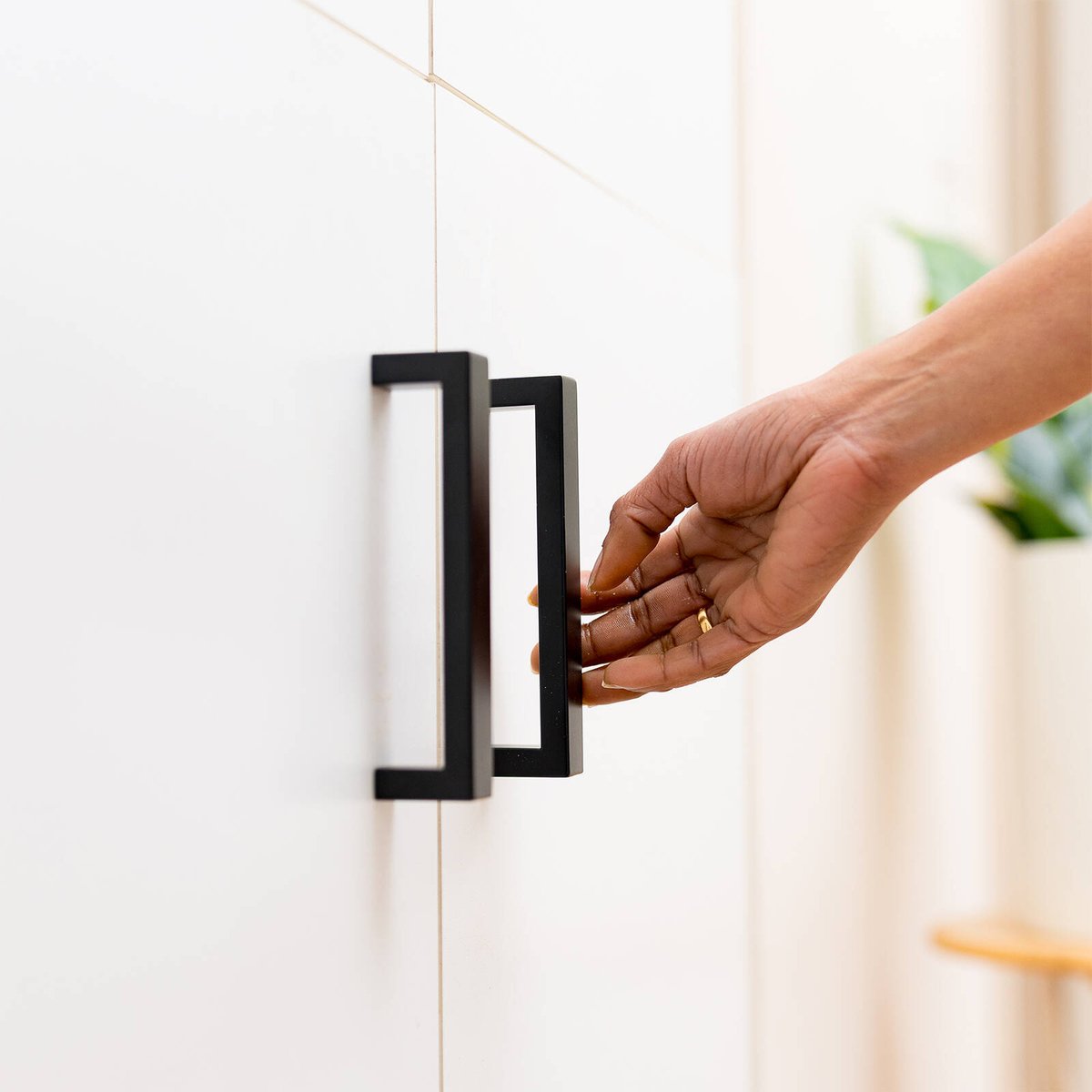 Taskmaster 128mm Matte Black Hollow Rectangle Steel Cabinet Handle