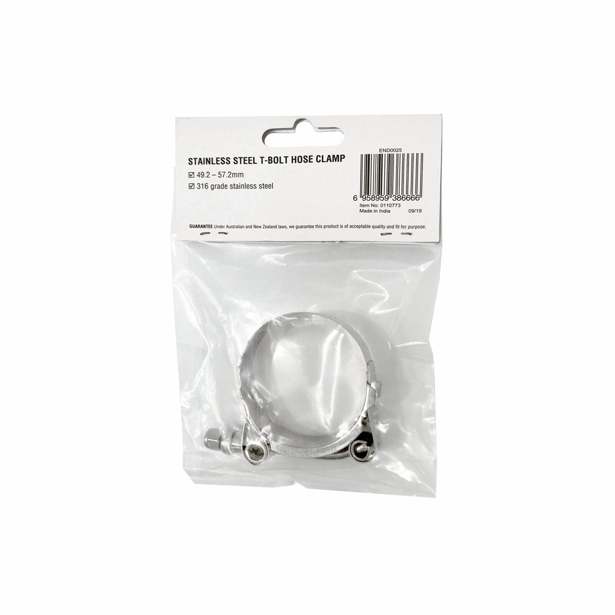 Enduraseal Stainless Steel T Bolt Hose Clamp 49-57mm - Heavy Duty - SuperSaverAU - view 3