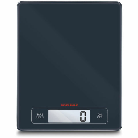 Soehnle Page Profi digital kitchen scale - 15kg capacity, black glass top, HOLD function, sensor keys - S67080