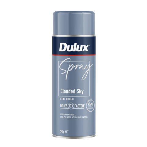 Dulux 340g Clouded Sky Flat Spray Paint, Matte Finish, Indoor