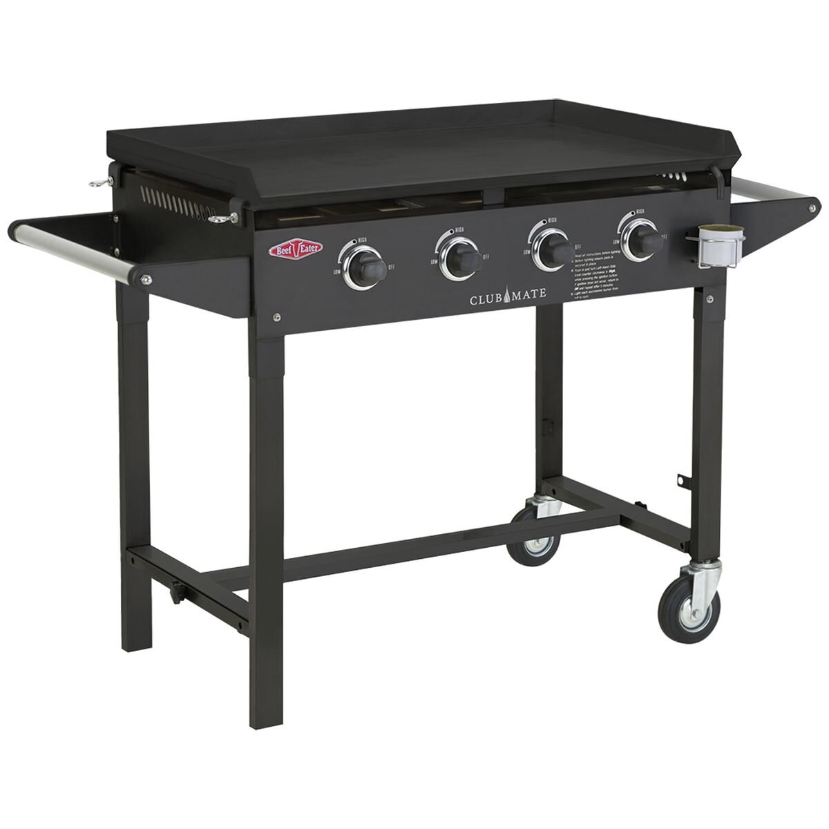 Beefeater Discovery Clubmate 4 Burner Flat Top LPG BBQ - Folding Legs - Removable Drip Tray - BD16740