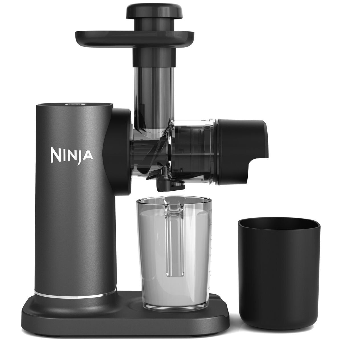 Ninja NeverClog cold press slow juicer - 150W motor, two pulp filters, compact grey design - JC151