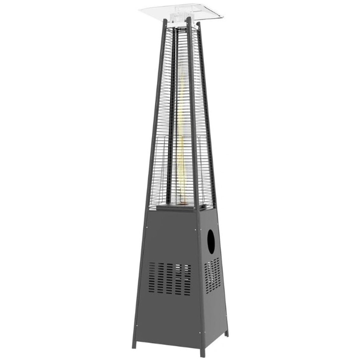 Havana Outdoors Gas Pyramid Patio Heater - LPG, Real Flame Glass Tube, Push-Button Ignition - 10004936