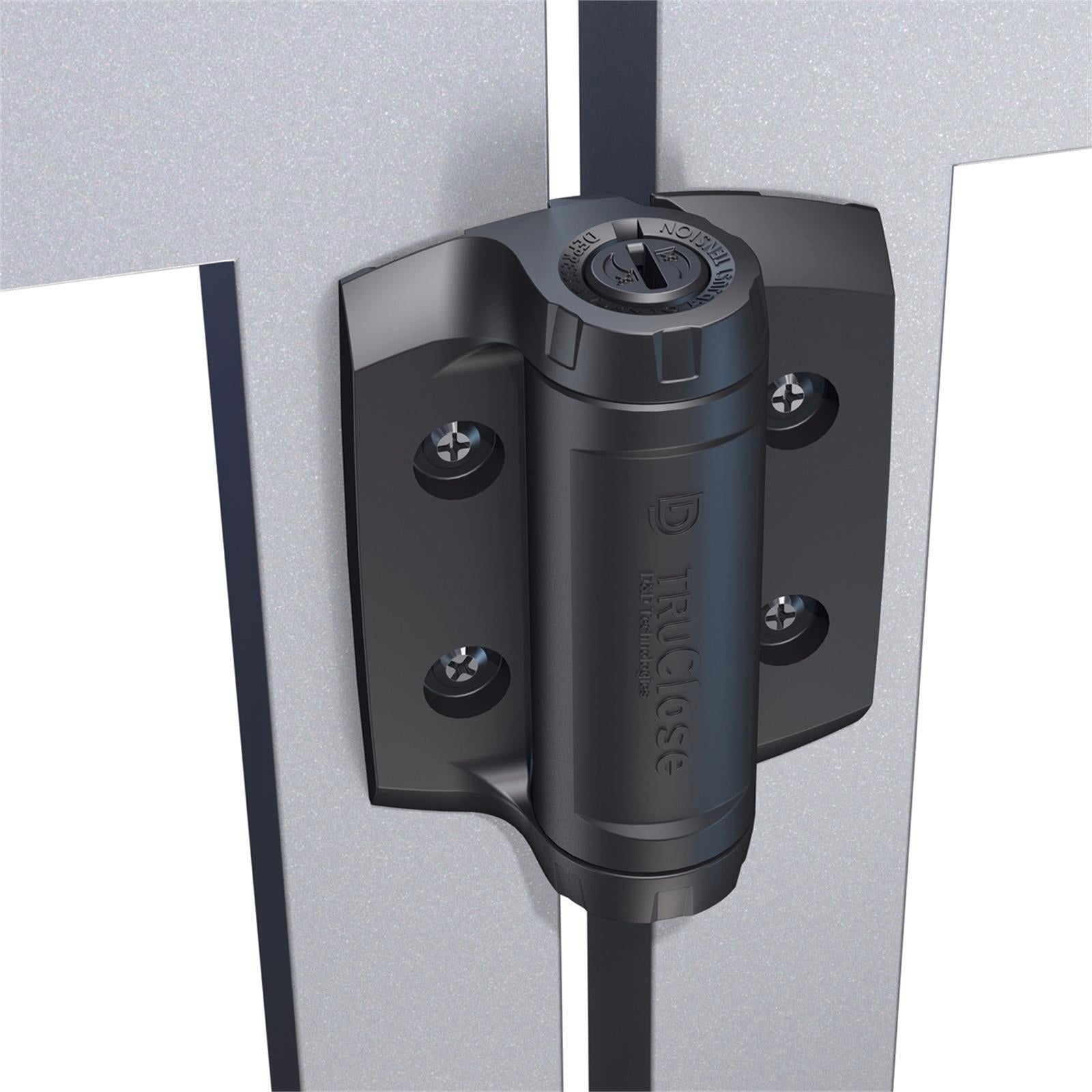 D&D Technologies TruClose Heavy-Duty Self-Closing Adjustable Safety Gate Hinges, Black, High-Traffic & Pool