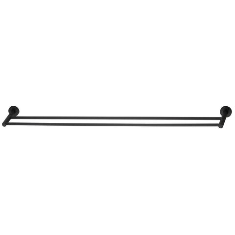 Mondella 935mm Matte Black Resonance Double Towel Rail - 2 Towel Capacity - SuperSaverAU - view 1