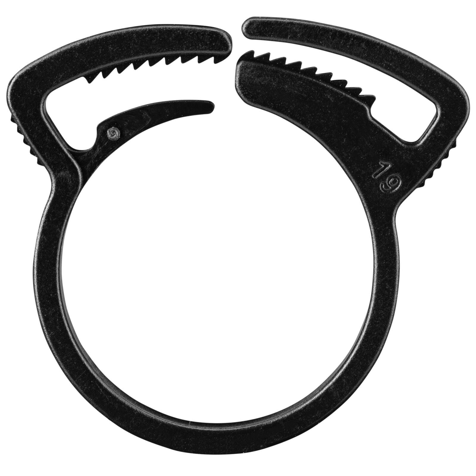 Pope 19mm Poly Ratchet Clamp - Black Tube Clamp for Barbed Fittings, 1000kPa