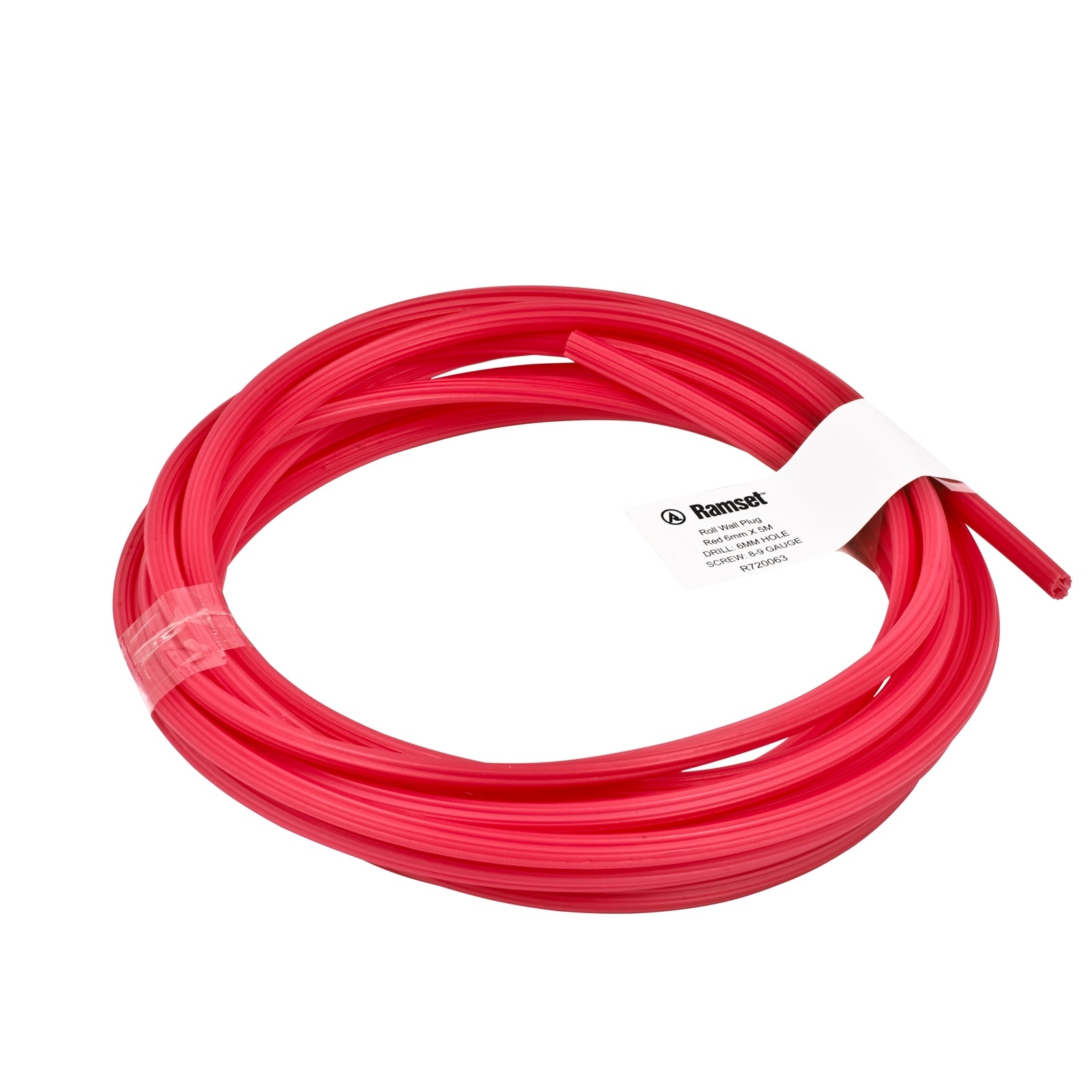 Ramset 6mm x 5m Red PVC Wall Plug Roll