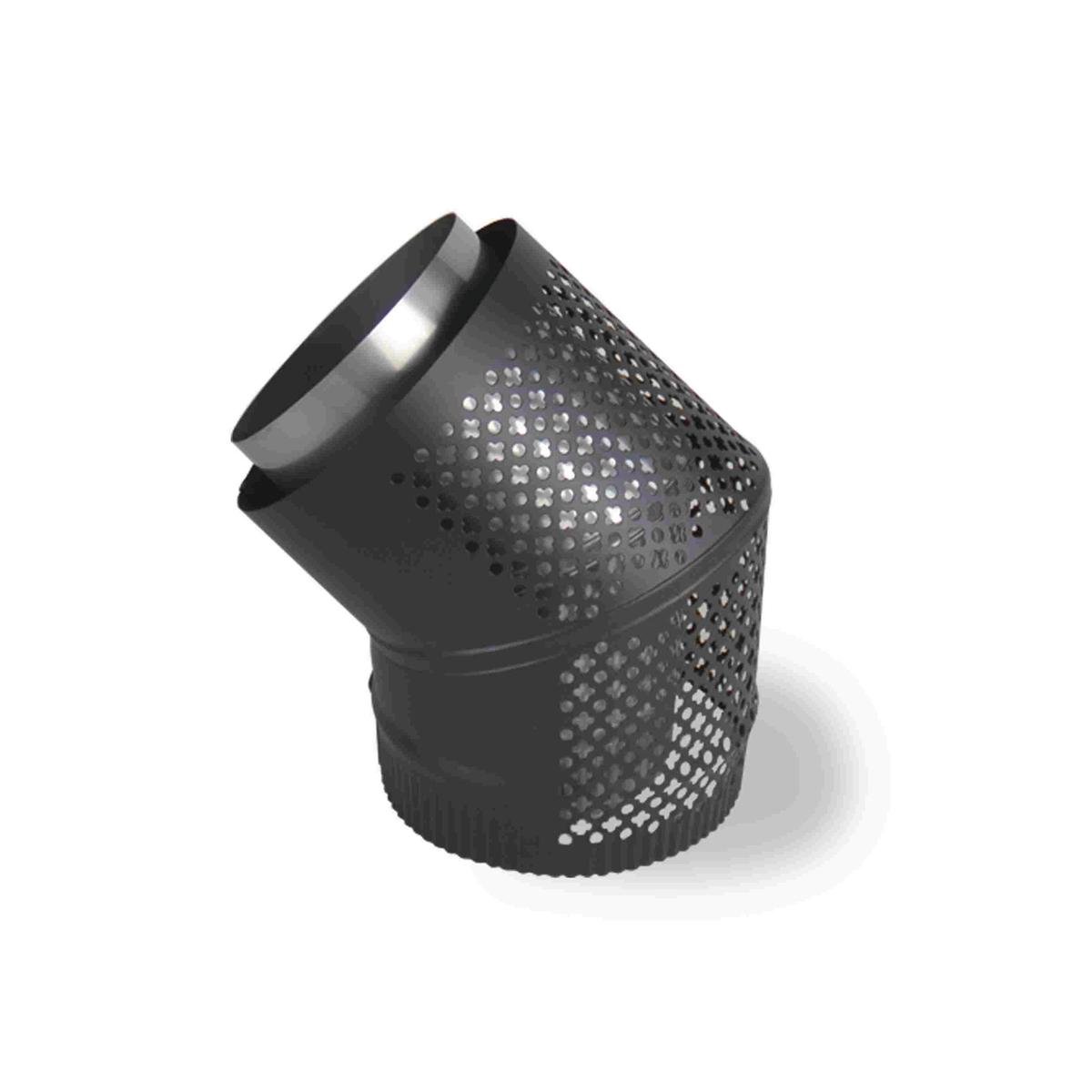 Scandia 45 Rear Facing Bend Flue Kit - 6” Stainless Steel - Black Mesh - SuperSaverAU - view 1