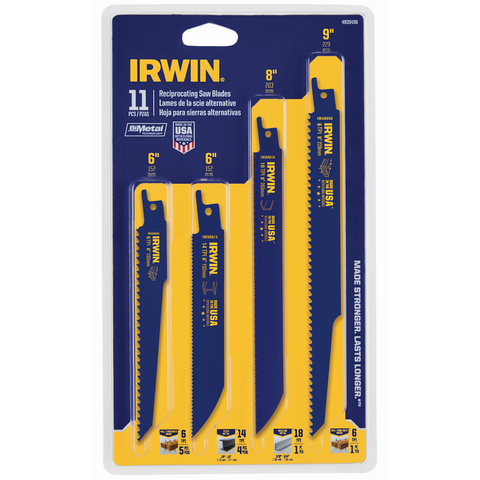 Irwin 11 Piece Bi-Metal Reciprocating Saw Blade Kit