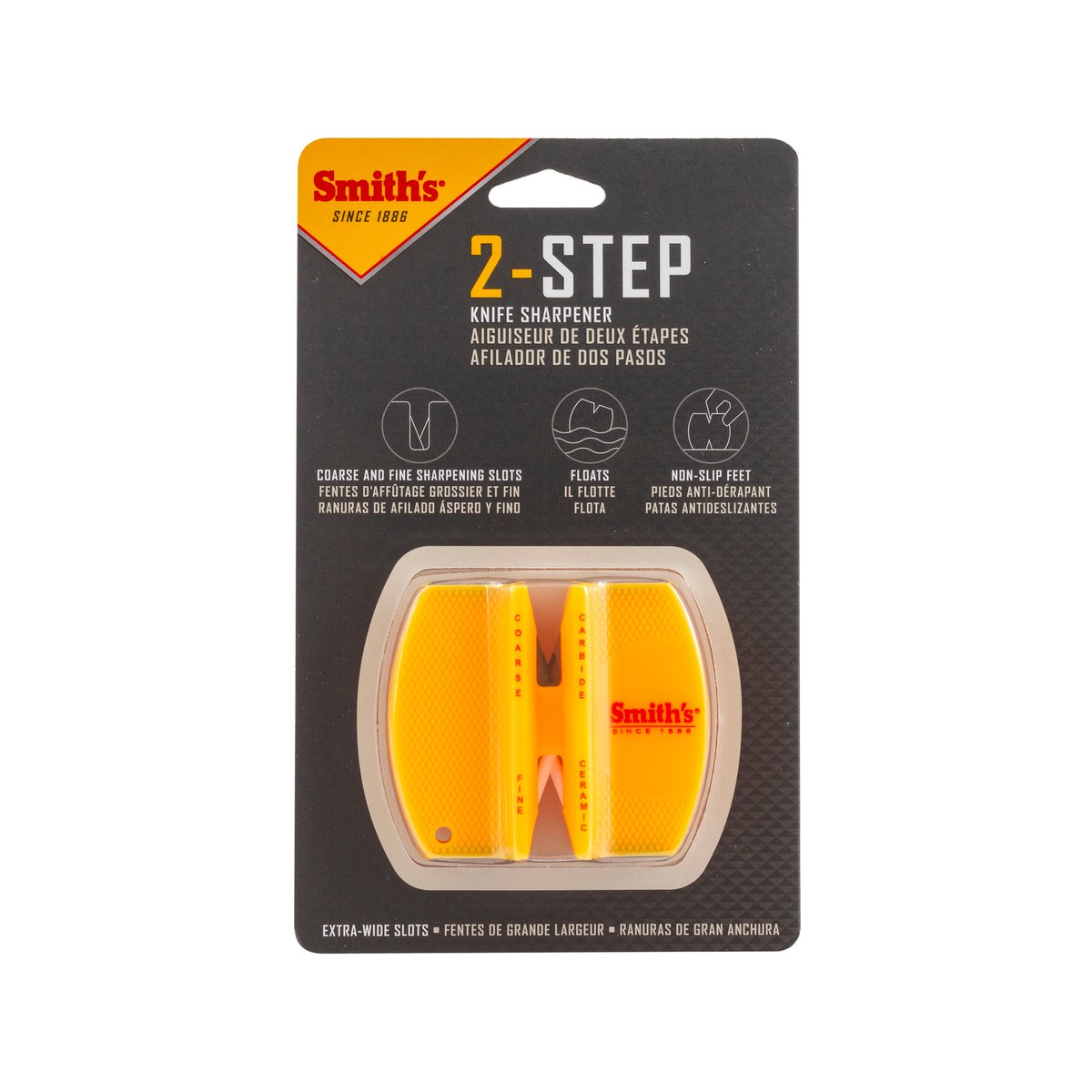 Smith's 2-Step Knife Sharpener, Tungsten Carbide & Ceramic, 20° Preset