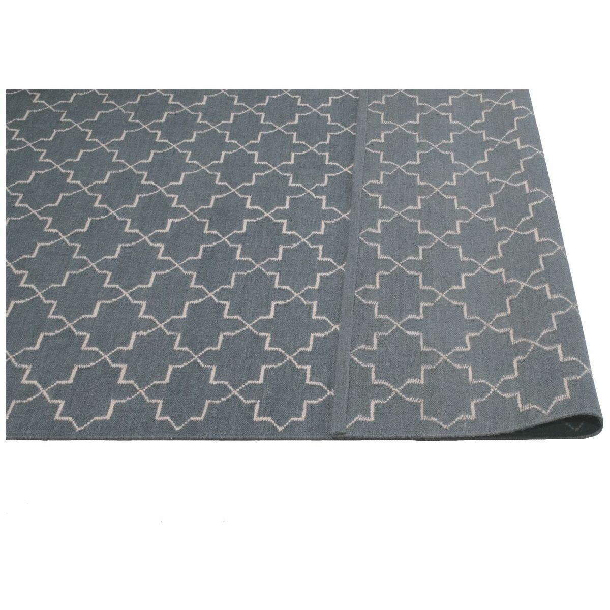 Cadrys Moroc FL Grey Handspun Wool Rug 160x230cm - Knotted - 5mm Pile - MORG1