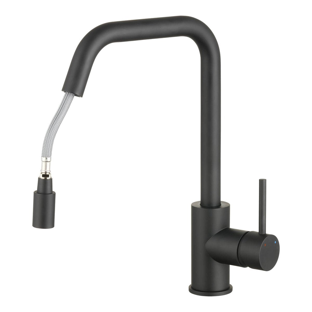 Estilo 35mm Matte Black Brass Side Lever Pull Down Sink Mixer - 6L/Min, WELS 5 Star