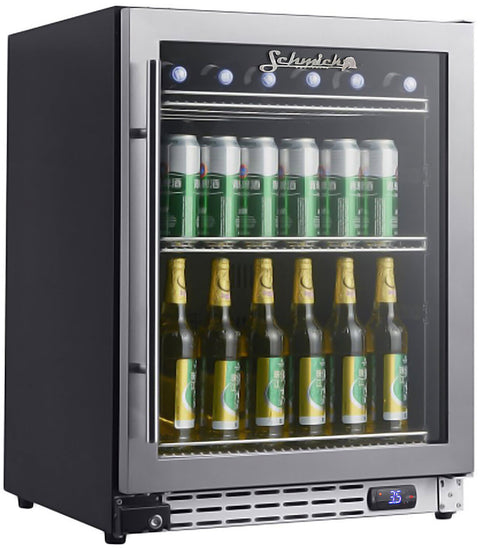 Schmick 132L Stainless Steel Bar Fridge - 10 Star Energy Rating, Quiet 43dB, Lockable - JC132B
