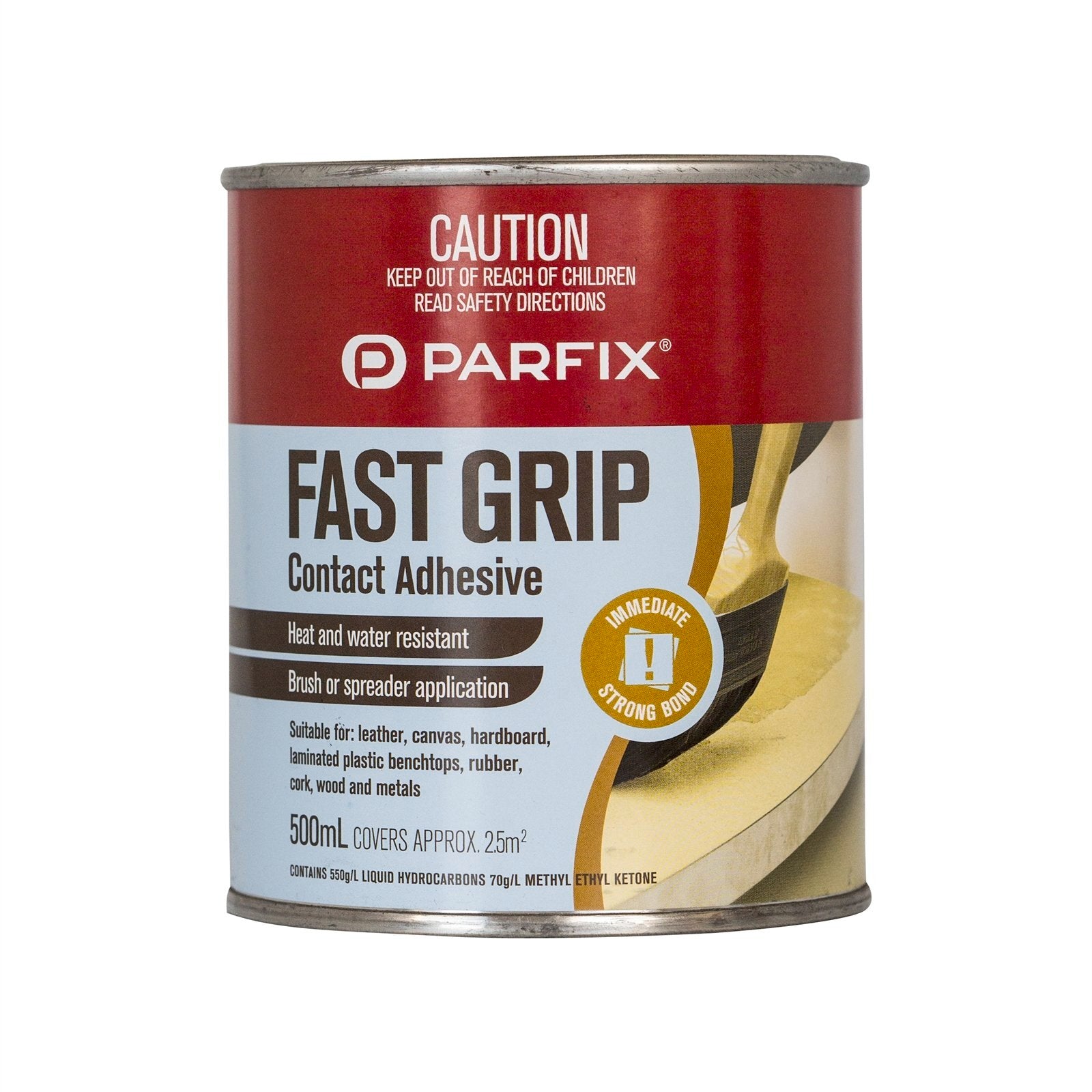 Parfix 500ml Fast Grip Contact Adhesive - Tan, Solvent Resistant