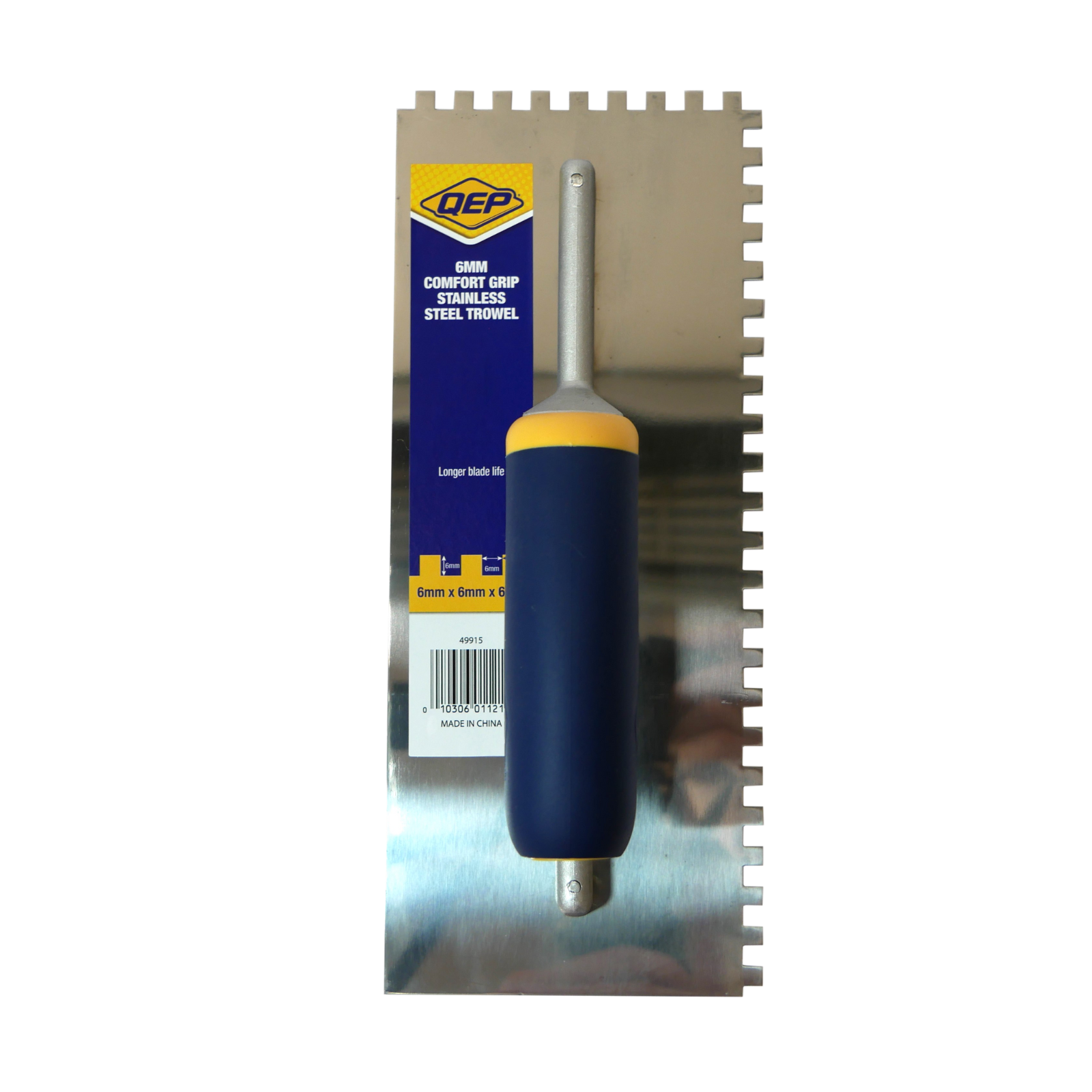 QEP 6mm Square Notch Stainless Steel Tiling Trowel 280 x 115mm