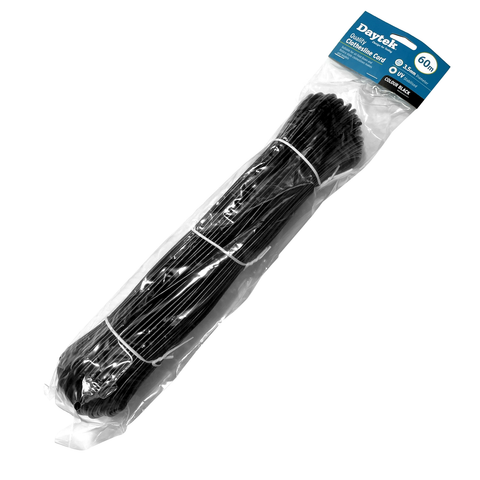 Daytek 60m Black Replacement Clothesline Cord - 3.5mm Nylon Core UV Stabilised PVC