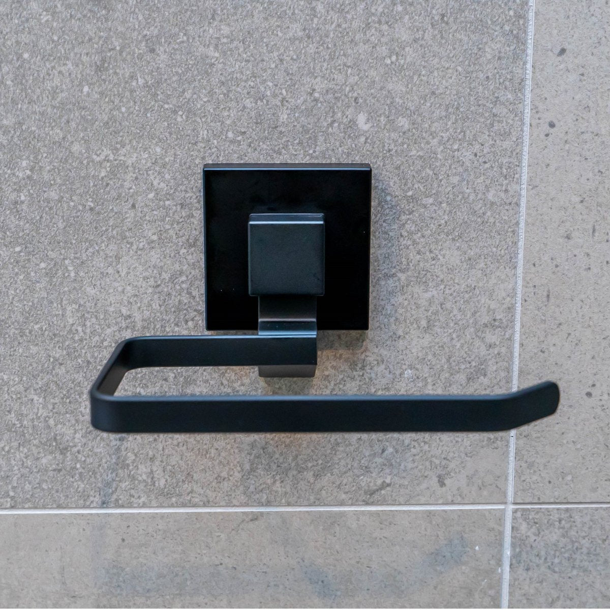 Fusion-Loc 13kg Suction Toilet Roll Holder - Matte Black Powder Coated Steel