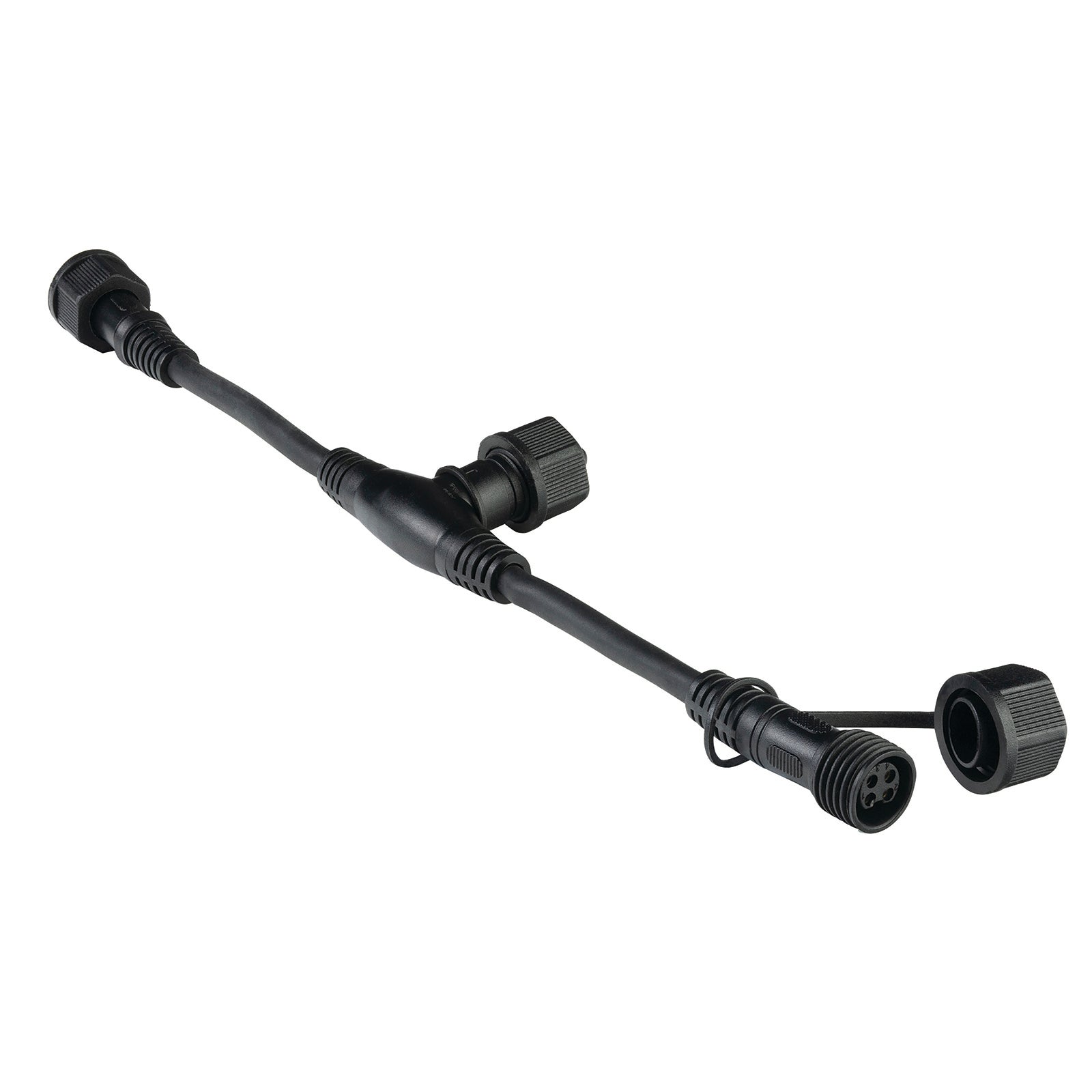 Brilliant 12V Black T-Piece RGB Garden Light Connector 20936/06