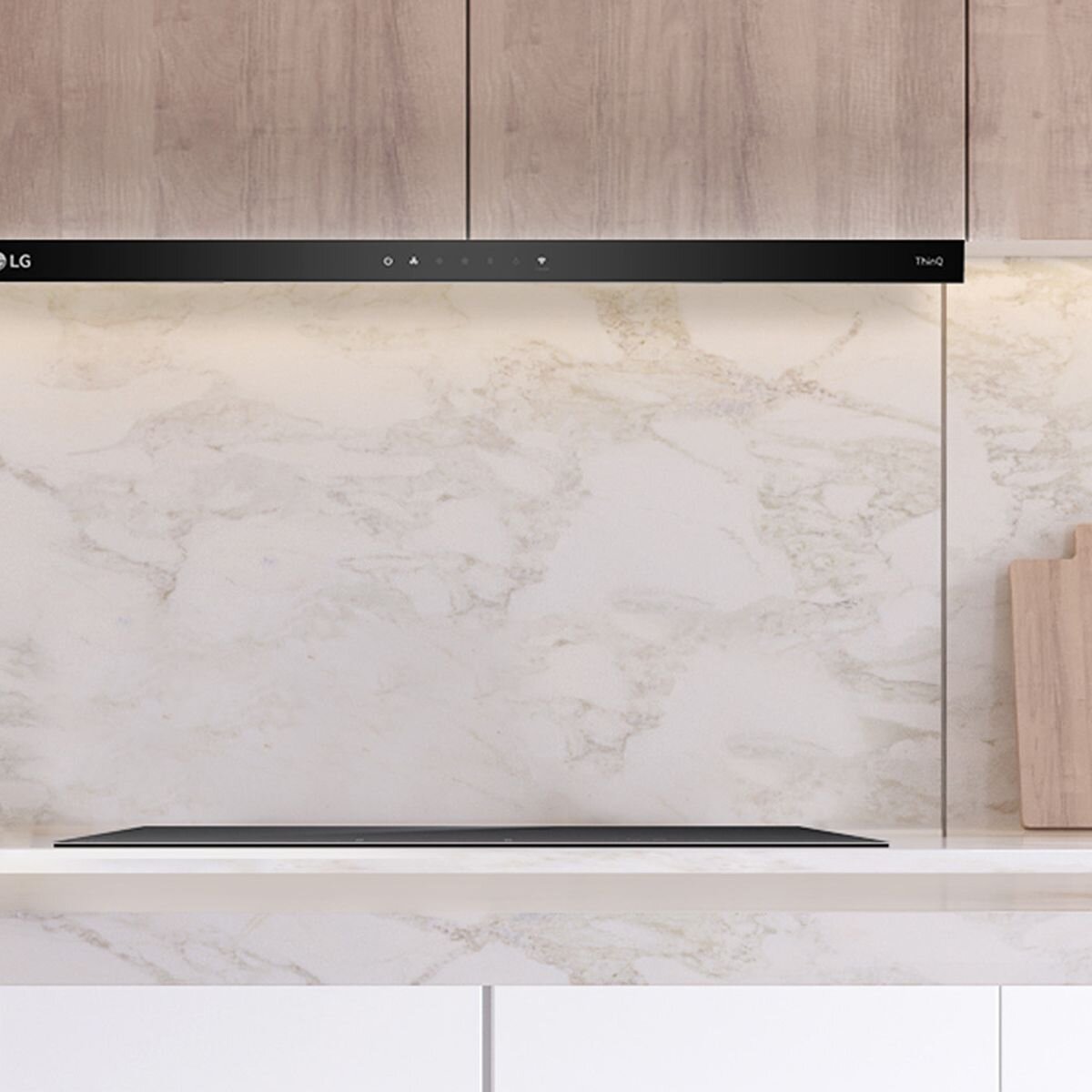 LG 90cm Series 7 canopy range hood - stainless steel, ThinQ app control, 830m³/h, 4 speeds - BWH907T3S