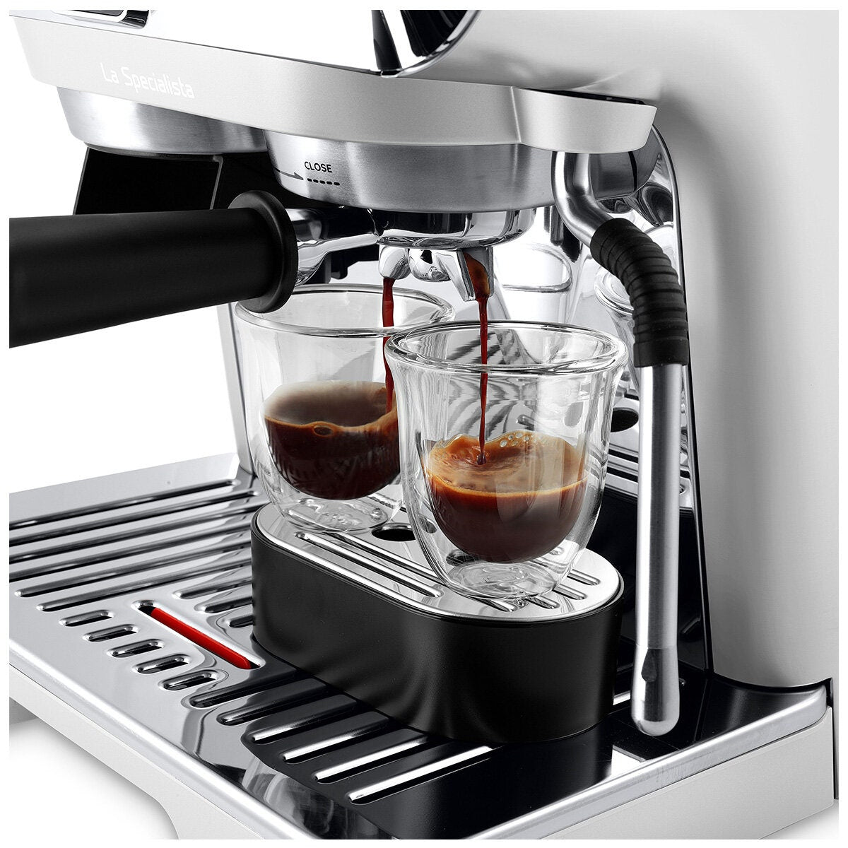 DeLonghi La Specialista Arte Evo Manual Espresso Machine - White - Cold Brew, Eight Grind Settings - EC9255WI