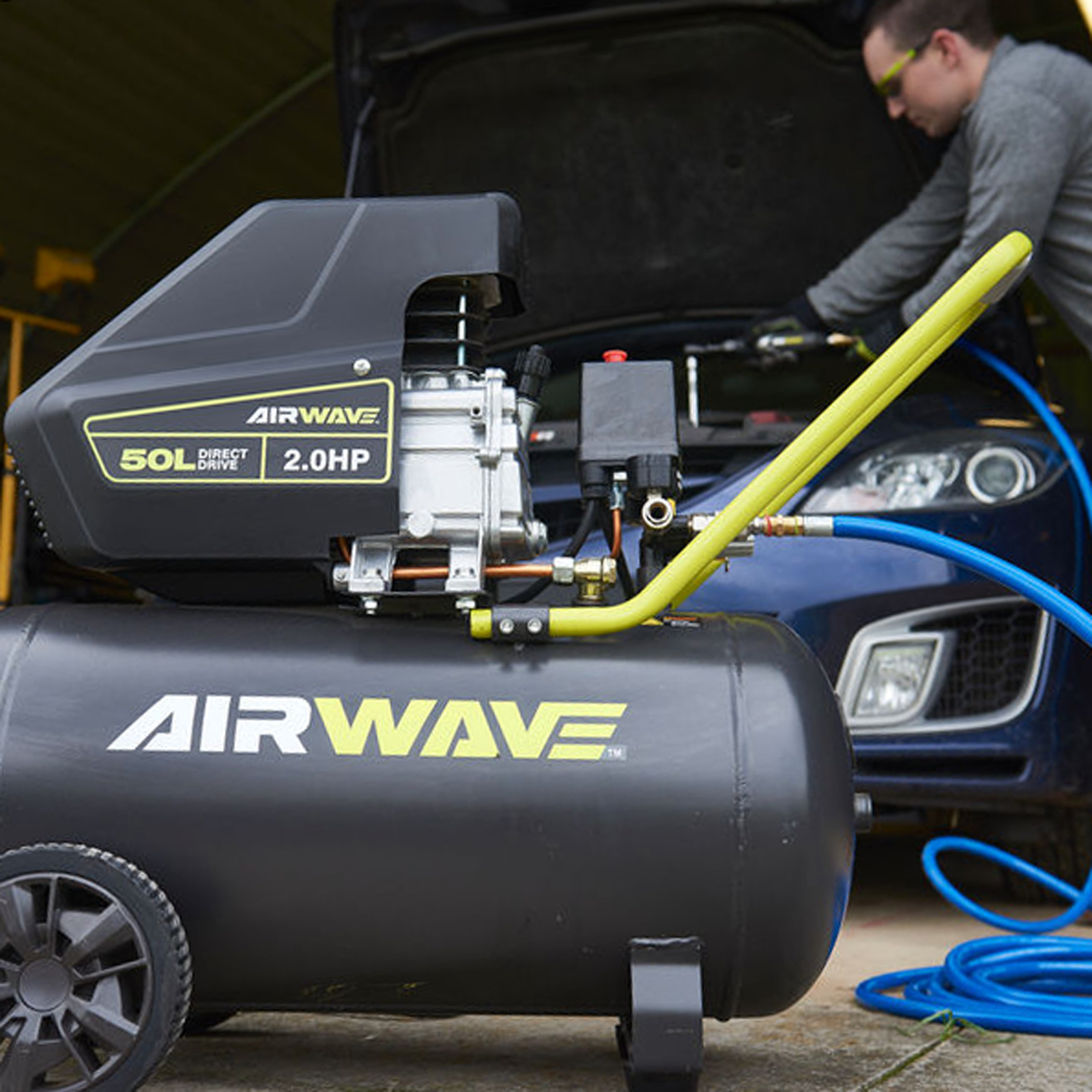 Ryobi Airwave 50L 1500W 240V Air Compressor 115 PSI Portable RA-C2550-G